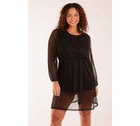Blue Vanilla Women's Metallic Plisse Belted Dress in Black Blue Vanilla Black One Size