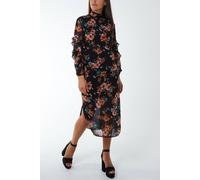 Blue Vanilla Women's Midi Dress With Sleeve Details in Black | Size: 10