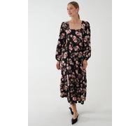 Blue Vanilla Women's Milkmaid Square Neck Trapeze Midi Dress in Black | Size: 8