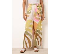 Blue Vanilla Women's Multi Paper Bag Wide Leg Trousers | Size: Small Blue Vanilla Multicolor S