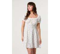 Blue Vanilla Women's Multi Puff Sleeve Shirred Mini Dress | Size: Large Blue Vanilla Multicolor L