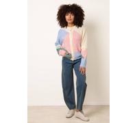 Blue Vanilla Women's Multi Round Neck Button Flower Cardigan | Size: Medium/Large Blue Vanilla Multicolor M/L