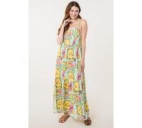 Blue Vanilla Women's Multi Tropical Print Strappy Maxi Dress | Size: Small Blue Vanilla Multicolor S