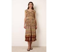Blue Vanilla Women's Multi V Neck Embroidery Trim Paisley Maxi Dress | Size: XL Blue Vanilla Multicolor XL