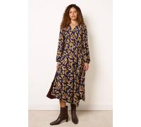 Blue Vanilla Women's Navy Long Sleeve Slip On V-neck Midi Dress | Size: Large Blue Vanilla Navy L