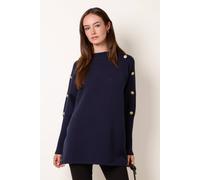 Blue Vanilla Women's Navy Long Sleeve Turtleneck Jumper | Size: Small/Medium