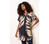Blue Vanilla Women's Navy Palm Print Tunic Top | Size: Medium Blue Vanilla Navy M