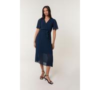 Blue Vanilla Women's Navy Pleated Chiffon Dress | Size: Small Blue Vanilla Navy S