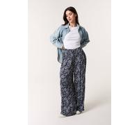 Blue Vanilla Women's Navy Printed Elastic Waist Trousers | Size: Small Blue Vanilla Navy S