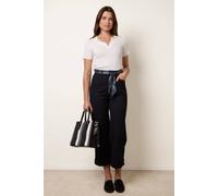 Blue Vanilla Women's Navy Scarf Black Belt Trousers | Size: Medium Blue Vanilla Black M