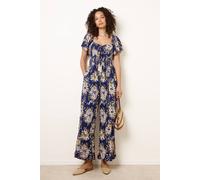 Blue Vanilla Shirred Waist Wide Leg Jumpsuit - L-XL - Light Yellow
