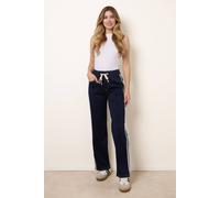 Blue Vanilla Side Stripe Jeans With Drawstring - S - Navy