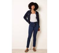 Blue Vanilla Slim Leg Stretch Denim Scarf Trousers - L - Navy