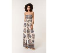Blue Vanilla Women's Navy Strapless Elasticated Printed Jumpsuit | Size: S/M Blue Vanilla Navy S/M
