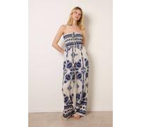 Blue Vanilla Tribal Print Jumpsuit - M-L - Navy