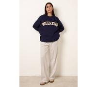 Blue Vanilla Women's Navy Weekend Sweatshirt | Size: S/M Blue Vanilla Navy S/M