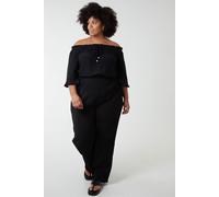 Blue Vanilla Women's Off Shoulder Tie Front Top in Black | Size: 18-20 Blue Vanilla Black 18-20