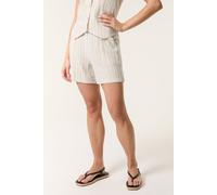 Blue Vanilla Women's Off White Linen Pinstripe Shorts in Cream | Size: Large Blue Vanilla Cream L