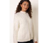 Blue Vanilla Women's Off White Long Sleeve Turtleneck Cardigan in Cream | Size: Medium/Large Blue Vanilla Cream M/L