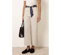Blue Vanilla Women's Off-White Scarf Belt Trousers | Size: Large Blue Vanilla Off-White L