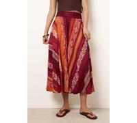 Blue Vanilla Women's Orange Sequin Jacquard Wide Leg Trousers | Size: Medium/Large Blue Vanilla Orange M/L