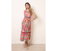 Blue Vanilla Women's Orange Sleeveless Square Maxi Dress | Size: Small