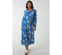 Blue Vanilla Women's Paisley Belted Dress in Blue | Size: 8 Blue Vanilla Blue 8