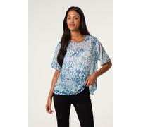Blue Vanilla Women's Pale Green Embellished Chiffon Top | Size: Small Blue Vanilla Pale Green S