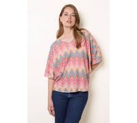 Blue Vanilla Women's Pink Zig Zag Metallic Bow Back Top Blue Vanilla Pink One Size