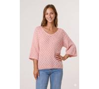 Blue Vanilla Women's Pink Three Quarter Sleeve Round Neck Jumper