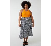 Blue Vanilla Women's Plus Size Asymmetric Seam Midi Skirt in Black | Size: 22 Blue Vanilla Black 22
