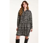 Blue Vanilla Women's Printed Smock Shirt Dress in Black | Size: Medium/Large Blue Vanilla Black M/L