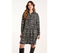 Blue Vanilla Women's Printed Smock Shirt Dress in Black | Size: Small/Medium