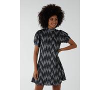Blue Vanilla Women's Puff Sleeve Swing Dress in Silver | Size: 8 Blue Vanilla Silver 8