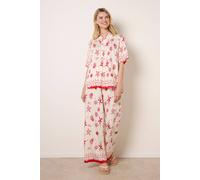 Blue Vanilla Co-Ord Set With Marine-Inspired Print - M-L - Red