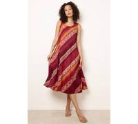 Blue Vanilla Women's Red & Orange Sequin Jacquard Dress | Size: Large/XL