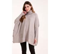 Blue Vanilla Roll Neck Button Mini Pocket Jumper - One Size - Brown