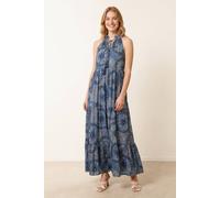 Blue Vanilla Women's Royal Sleeveless Slip On Turtleneck Maxi Dress | Size: Large/XL