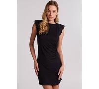 Blue Vanilla Women's Ruched Side Ribbed Dress in Black | Size: Small