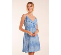 Blue Vanilla Women's Ruffle Wrap Front Cami Mini Dress in Blue | Size: 12