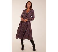 Blue Vanilla Women's Ruffle Wrap Midi Dress in Brown | Size: 10 Blue Vanilla Brown 10