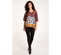 Blue Vanilla Women's Satin Viscose Back Print Top in Chocolate Blue Vanilla Chocolate One Size