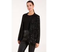 Blue Vanilla Women's Sequin Waterfall Cardigan Sweater in Black | Size: Small