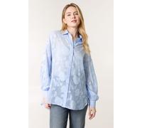 Blue Vanilla Women's Sheer Devore Shirt in Blue | Size: XL Blue Vanilla Blue XL