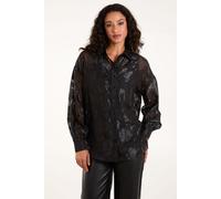 Blue Vanilla Women's Sheer Foil Shirt in Black | Size: Small Blue Vanilla Black S