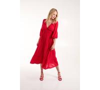 Blue Vanilla Women's Shirred Empire Bust Dress in Red | Size: Large