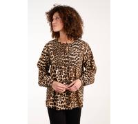 Blue Vanilla Women's Shirred Front Tie Neck Blouse in Brown | Size: Medium Blue Vanilla Brown M