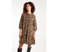 Blue Vanilla Women's Shirred Front Tie Neck Smock Dress in Brown | Size: Medium Blue Vanilla Brown M