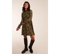 Shirred Trapeze Mini Dress Blue Vanilla Green S