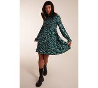 Blue Vanilla Women's Shirred Trapeze Mini Dress in Teal | Size: Large